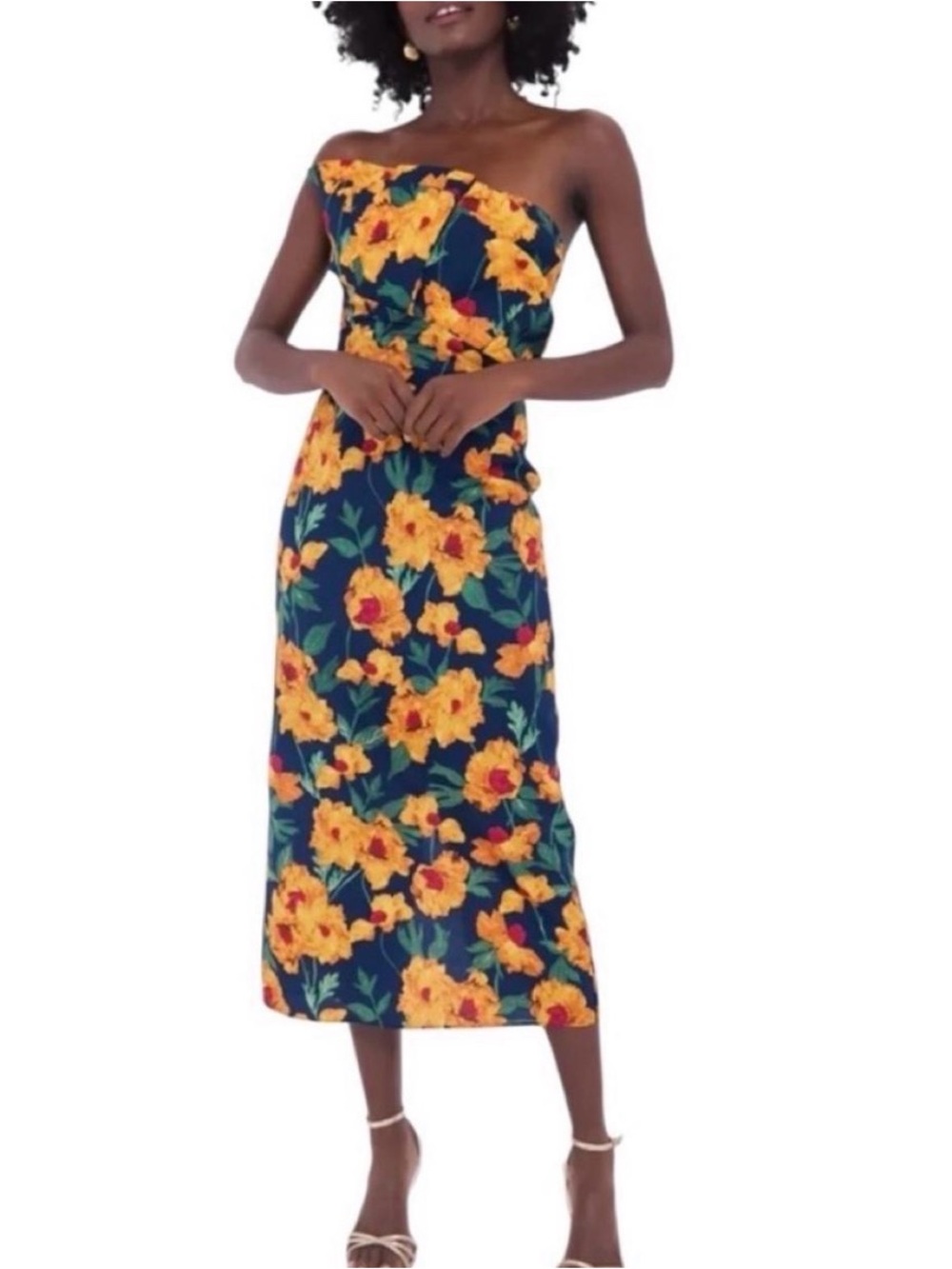 Hyacinth House Tuckernuck
NWT Navy & Marigold Floral Ruffle Margot Maxi Dress S